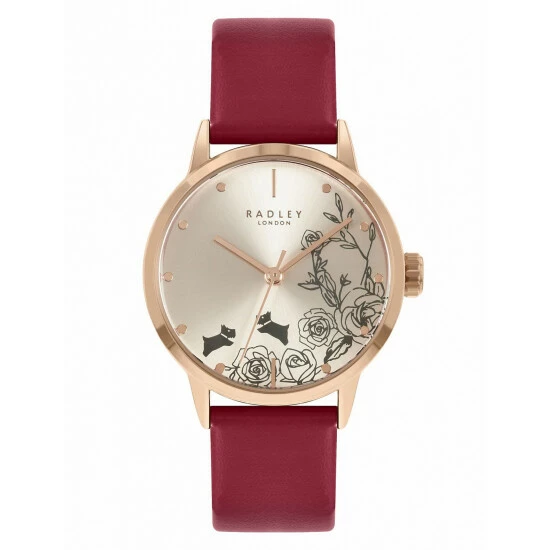 Radley Floral Dog Leather Analogue Quartz Watch Women Pink Mix 8 Radley Floral Dog Leather Analogue Quartz Watch Women Pink Mix - Image 6