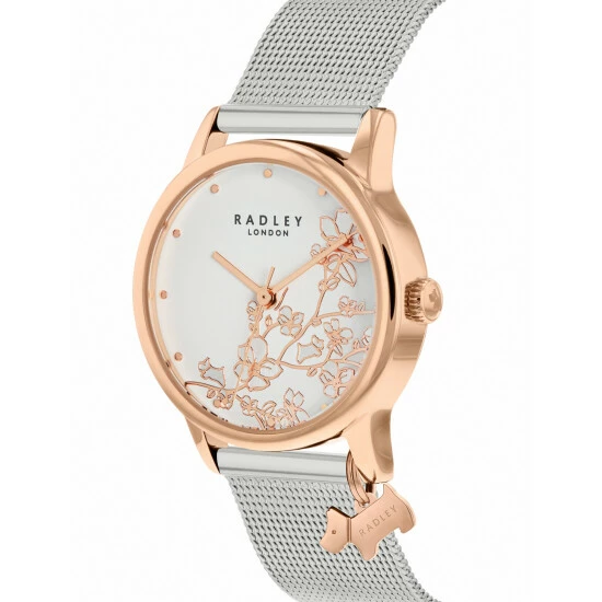 Radley Botanical Floral Mesh Watch Women Silver Mix 6 Radley Botanical Floral Mesh Watch Women Silver Mix - Image 4