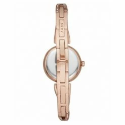 DKNY Crosswalk Crystal Crossover Bracelet Watch Women Copper Rose
