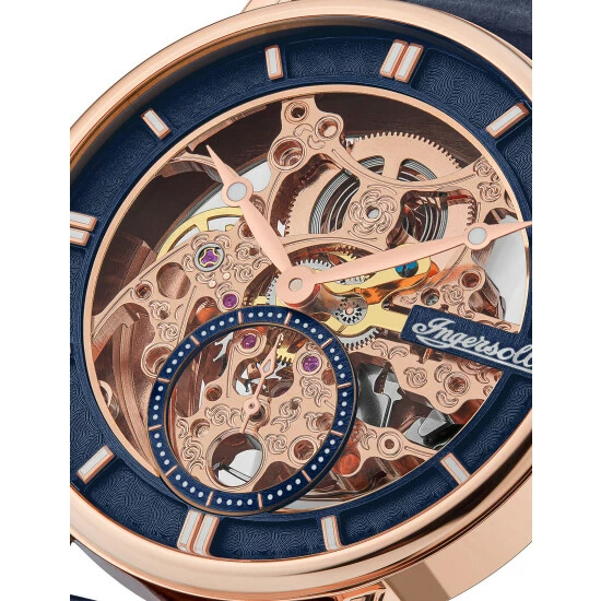 Ingersoll Herald Blue Leather Automatic Watch Men Dark Blue Mix 3 Ingersoll Herald Blue Leather Automatic Watch Men Dark Blue Mix