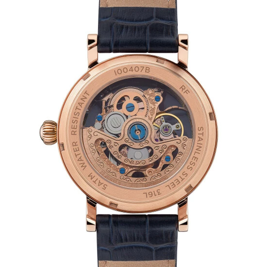 Ingersoll Herald Blue Leather Automatic Watch Men Dark Blue Mix 4 Ingersoll Herald Blue Leather Automatic Watch Men Dark Blue Mix - Image 2