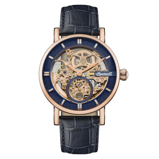 Ingersoll Herald Blue Leather Automatic Watch Men Dark Blue Mix 5 Ingersoll Herald Blue Leather Automatic Watch Men Dark Blue Mix - Image 3