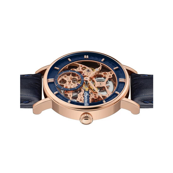 Ingersoll Herald Blue Leather Automatic Watch Men Dark Blue Mix 6 Ingersoll Herald Blue Leather Automatic Watch Men Dark Blue Mix - Image 4