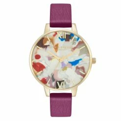 Olivia Burton Pop Art Quartz Watch Gift Set Women Purple