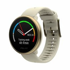 Polar Ignite Fitness Tracker Gold Silicone Smartwatch Women Beige Mix