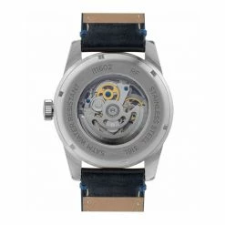 Ingersoll Carroll Black Leather Automatic Watch Men Dark Blue Mix