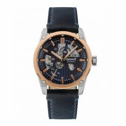 Ingersoll Carroll Black Leather Automatic Watch Men Dark Blue Mix -Casio Shop unnamed file 1218