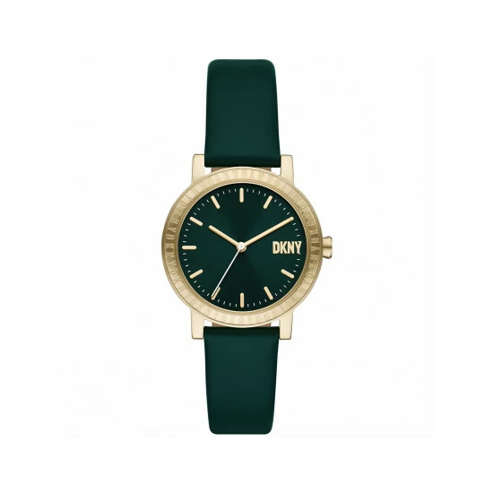 DKNY 7th Avenue Leather Watch Women Green 6 DKNY 7th Avenue Leather Watch Women Green - Image 4