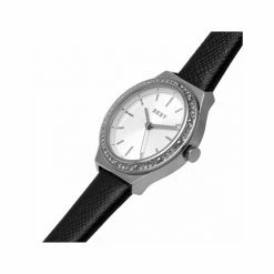 DKNY Parsons Black Leather Watch Women Silver -Casio Shop unnamed file 1369
