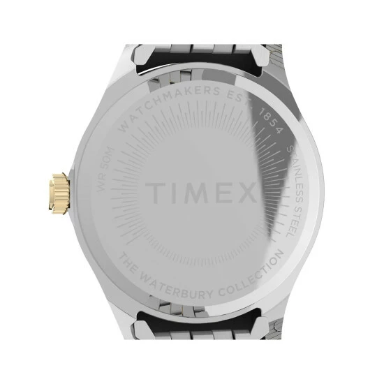 Timex Waterbury Legacy Two Tone Stainless Steel Watch Women Blue 4 Timex Waterbury Legacy Two Tone Stainless Steel Watch Women Blue - Image 2
