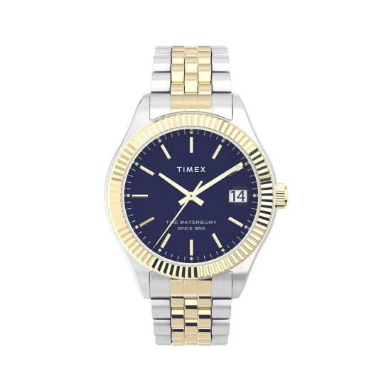 Timex Waterbury Legacy Two Tone Stainless Steel Watch Women Blue 5 Timex Waterbury Legacy Two Tone Stainless Steel Watch Women Blue - Image 3