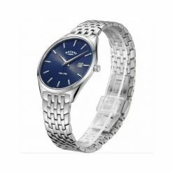 Rotary Ultra Slim Stainless Steel Watch Men Blue