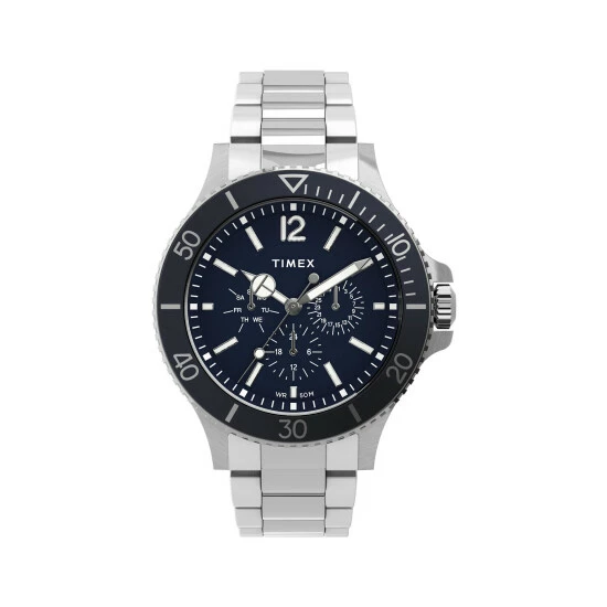 Timex Metropolitan Stainless Steel Chronograph Watch Men Blue 5 Timex Metropolitan Stainless Steel Chronograph Watch Men Blue - Image 3
