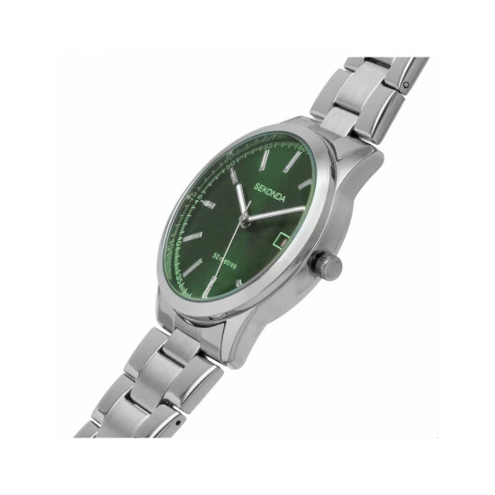 Sekonda 1946 Silver Watch Men Green 6 Sekonda 1946 Silver Watch Men Green - Image 4