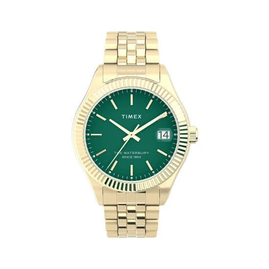 Timex Waterbury Gold Watch Women Green 5 Timex Waterbury Gold Watch Women Green - Image 3