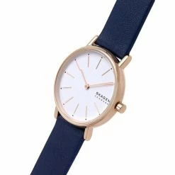 Skagen Signatur Navy Leather Watch Women Dark Blue Mix