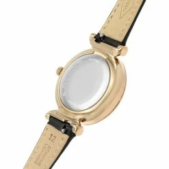 Fossil Mini Carlie Black Leather Watch Women Black Mix