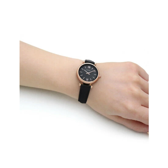 Fossil Mini Carlie Black Leather Watch Women Black Mix 7 Fossil Mini Carlie Black Leather Watch Women Black Mix - Image 5
