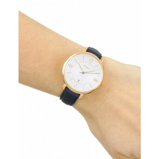 Fossil Jacqueline Navy Leather Watch Women Dark Blue Mix 6 Fossil Jacqueline Navy Leather Watch Women Dark Blue Mix - Image 4