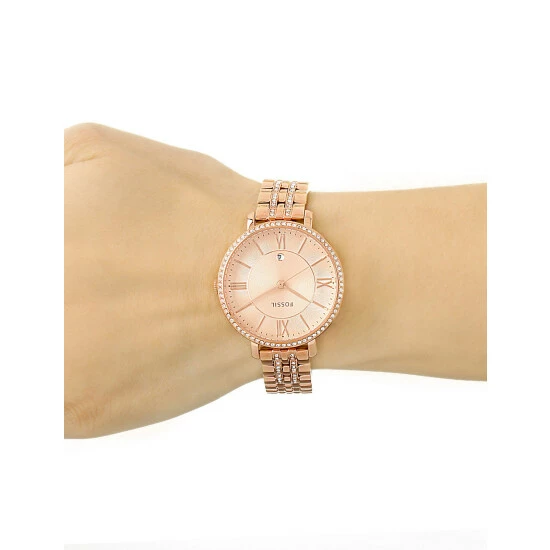 Fossil Jacqueline Rose Gold Plated Bracelet Watch Women Copper Rose 8 Fossil Jacqueline Rose Gold Plated Bracelet Watch Women Copper Rose - Image 6