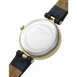 Radley Navy Leather Analogue Quartz Watch Women Dark Blue Mix