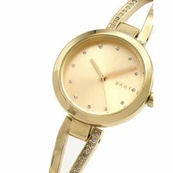DKNY Crosswalk Gold Tone Bracelet Watch Women