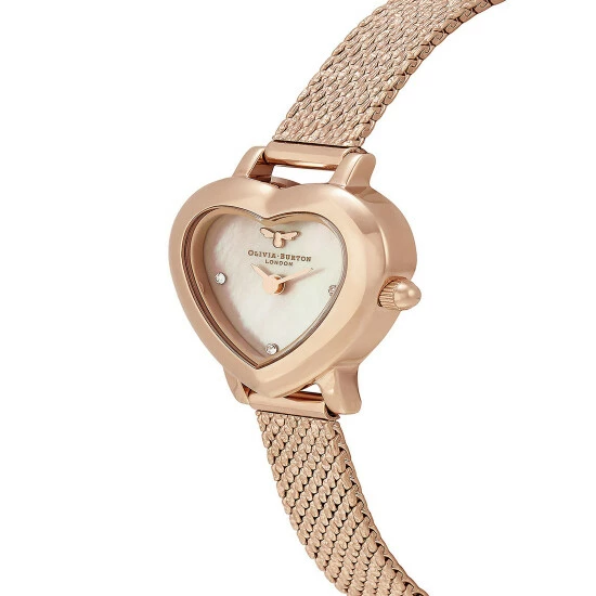 Olivia Burton Mini Heart Rose Gold Watch Women Golden Rose 3 Olivia Burton Mini Heart Rose Gold Watch Women Golden Rose