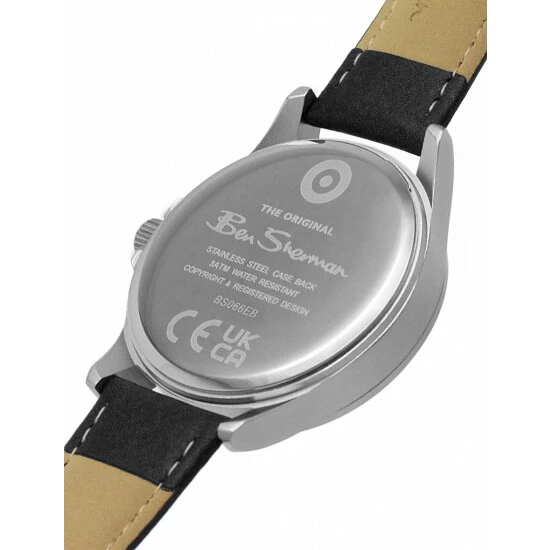 Ben Sherman Black Leather Quartz Watch Men Black Mix 7 Ben Sherman Black Leather Quartz Watch Men Black Mix - Image 5