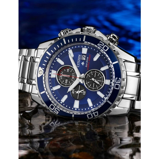 Citizen Promaster Diver's Stainless Steel Chronograph Watch Men Blue Mix 8 Citizen Promaster Diver's Stainless Steel Chronograph Watch Men Blue Mix - Image 6