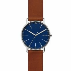 Skagen Signatur Brown Leather Watch Men Blue Mix -Casio Shop unnamed file 1941
