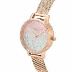 Olivia Burton Blush Butterfly Gold Quartz Watch Women Golden Rose