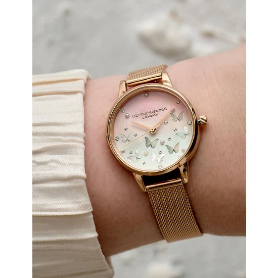Olivia Burton Blush Butterfly Gold Quartz Watch Women Golden Rose 4 Olivia Burton Blush Butterfly Gold Quartz Watch Women Golden Rose - Image 2