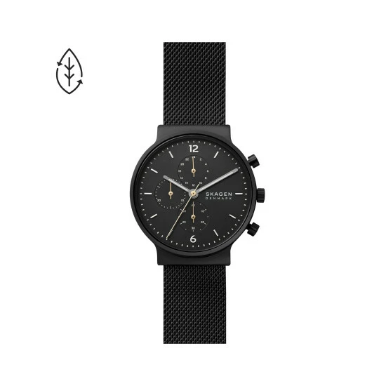 Skagen Anchor Chronograph Black Stainless Steel Watch Men Black Mix 5 Skagen Anchor Chronograph Black Stainless Steel Watch Men Black Mix - Image 3