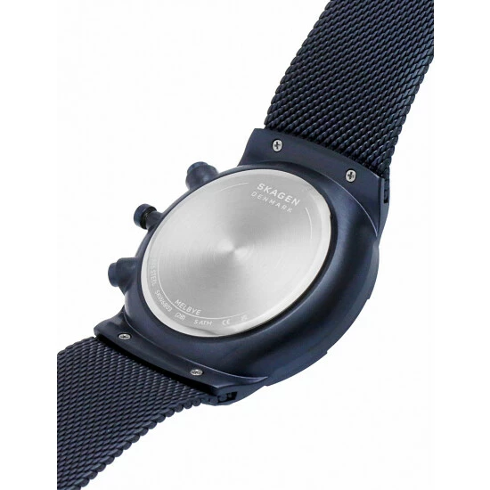 Skagen Stainless Steel Blue Chronograph Quartz Watch Men Blue Mix 6 Skagen Stainless Steel Blue Chronograph Quartz Watch Men Blue Mix - Image 4