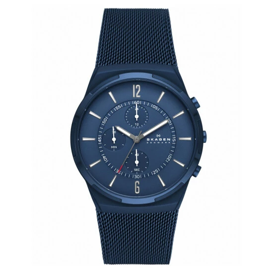 Skagen Stainless Steel Blue Chronograph Quartz Watch Men Blue Mix 10 Skagen Stainless Steel Blue Chronograph Quartz Watch Men Blue Mix - Image 8