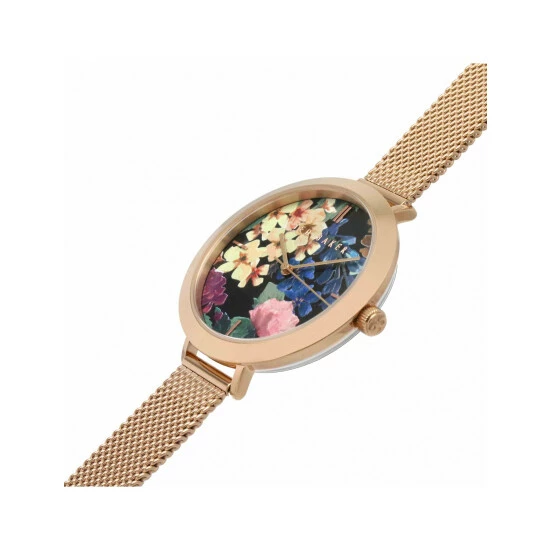 Ted Baker Ammy Floral Rose Gold Watch Women Black 7 Ted Baker Ammy Floral Rose Gold Watch Women Black - Image 5