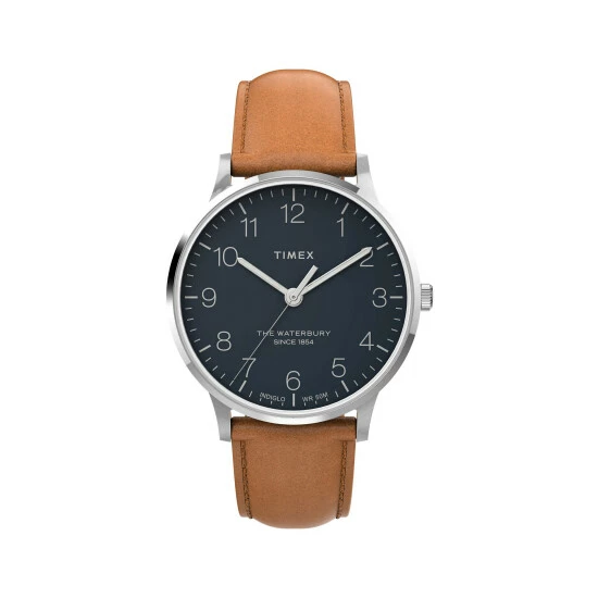 Timex Waterbury Classic Brown Leather Watch Men Black 11 Timex Waterbury Classic Brown Leather Watch Men Black - Image 9