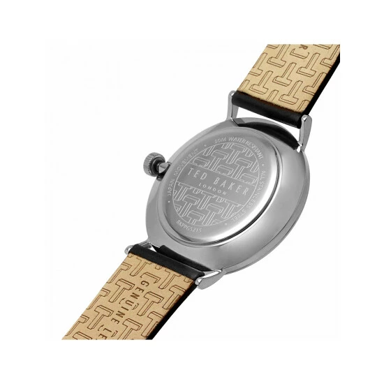 Ted Baker Phylipa Black Leather Watch Men White 7 Ted Baker Phylipa Black Leather Watch Men White - Image 5