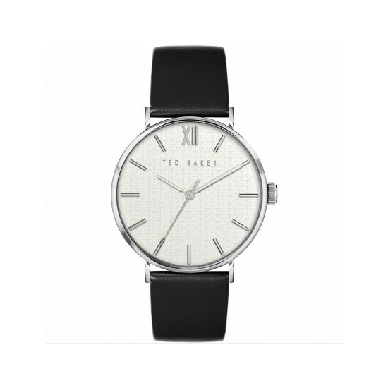 Ted Baker Phylipa Black Leather Watch Men White 10 Ted Baker Phylipa Black Leather Watch Men White - Image 8