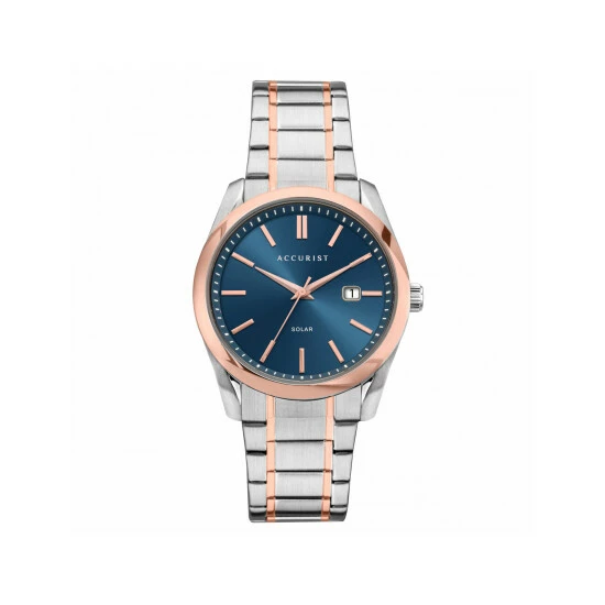 Accurist Two Tone Stainless Steel Watch Men Blue 5 Accurist Two Tone Stainless Steel Watch Men Blue - Image 3