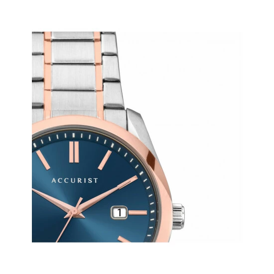 Accurist Two Tone Stainless Steel Watch Men Blue 12 Accurist Two Tone Stainless Steel Watch Men Blue - Image 10