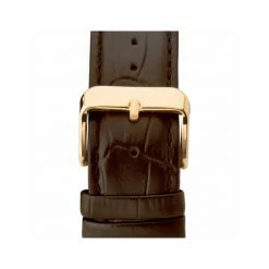 Accurist Brown Leather Watch Men Silver