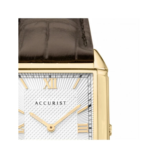 Accurist Brown Leather Watch Men Silver 6 Accurist Brown Leather Watch Men Silver - Image 4