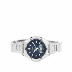Casio Waveceptor Classic Combination Solar Silver Watch Men Dark Blue Mix