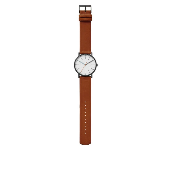Skagen Signatur Classic Brown Leather Watch Men White Mix 3 Skagen Signatur Classic Brown Leather Watch Men White Mix