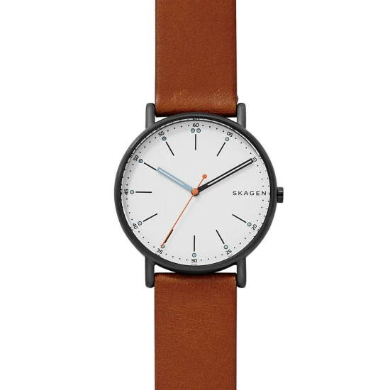 Skagen Signatur Classic Brown Leather Watch Men White Mix 6 Skagen Signatur Classic Brown Leather Watch Men White Mix - Image 4