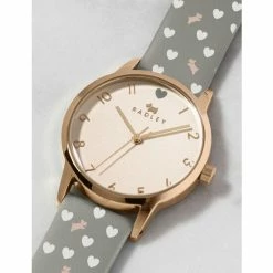 Radley Dog & Heart Print Leather Strap Watch Women Grey Mix