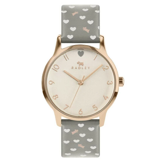 Radley Dog & Heart Print Leather Strap Watch Women Grey Mix 6 Radley Dog & Heart Print Leather Strap Watch Women Grey Mix - Image 4