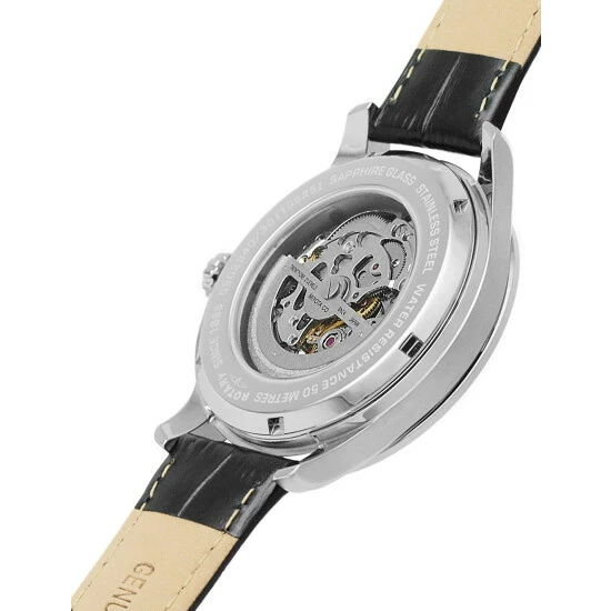 Rotary Greenwich Black Leather Automatic Watch Men Black Mix 6 Rotary Greenwich Black Leather Automatic Watch Men Black Mix - Image 4