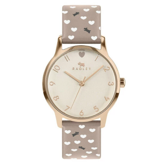 Radley Dog & Heart Print Leather Strap Watch Women Brown Mix 5 Radley Dog & Heart Print Leather Strap Watch Women Brown Mix - Image 3